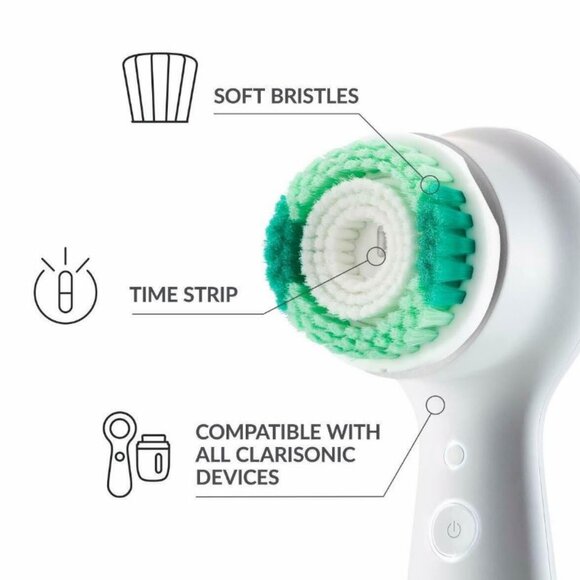 2 PACK Clarisonic Acne Cleansing Brush Head Replacements (2 EACH) NIB SEALED - Picture 3 of 13